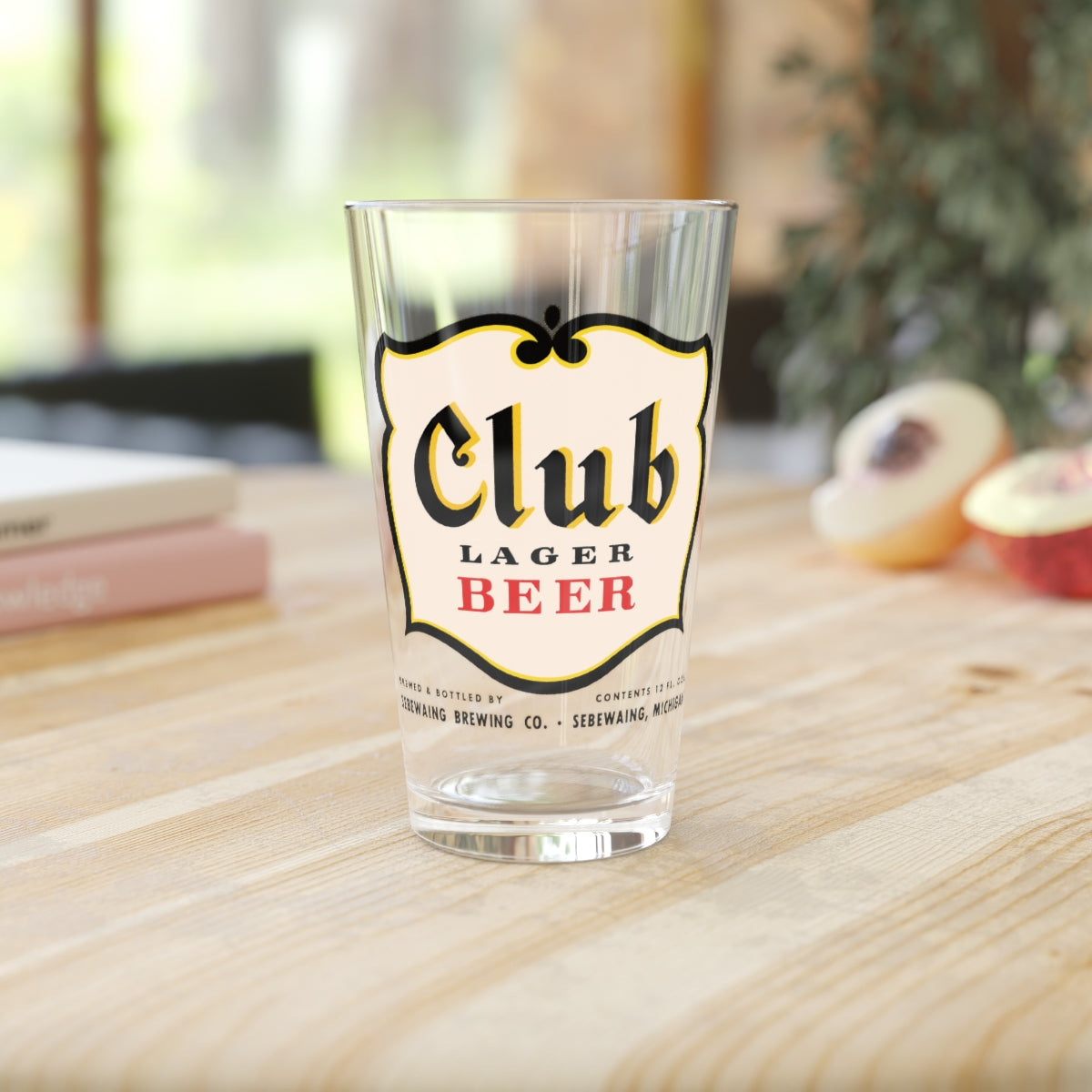 Sebewaing Michigan Brewing Co., Saginaw Bay Club Lager Beer Pint Glass