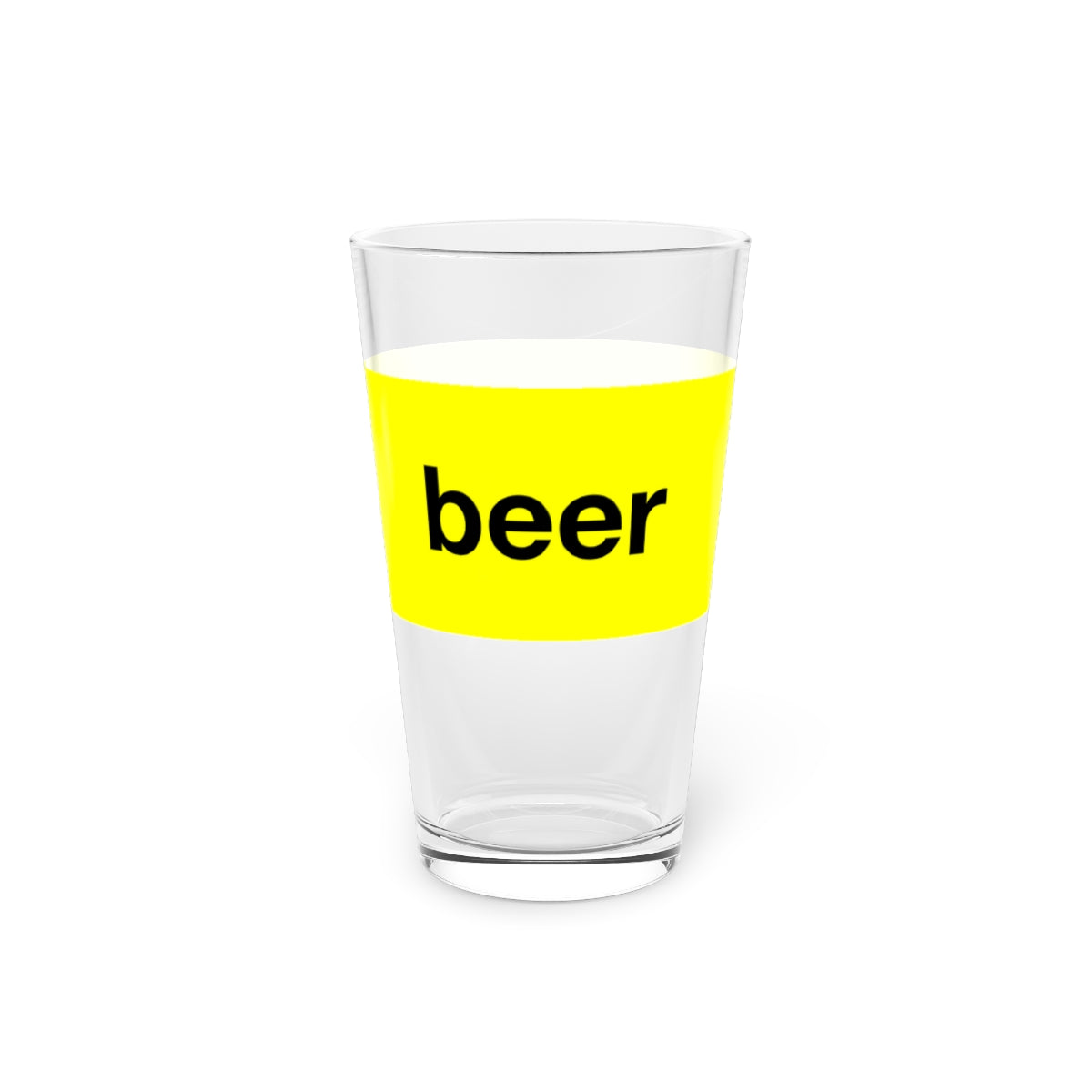 Generic Beer Pint Glass - Traditional Black on Yellow Generic Brand Beer!