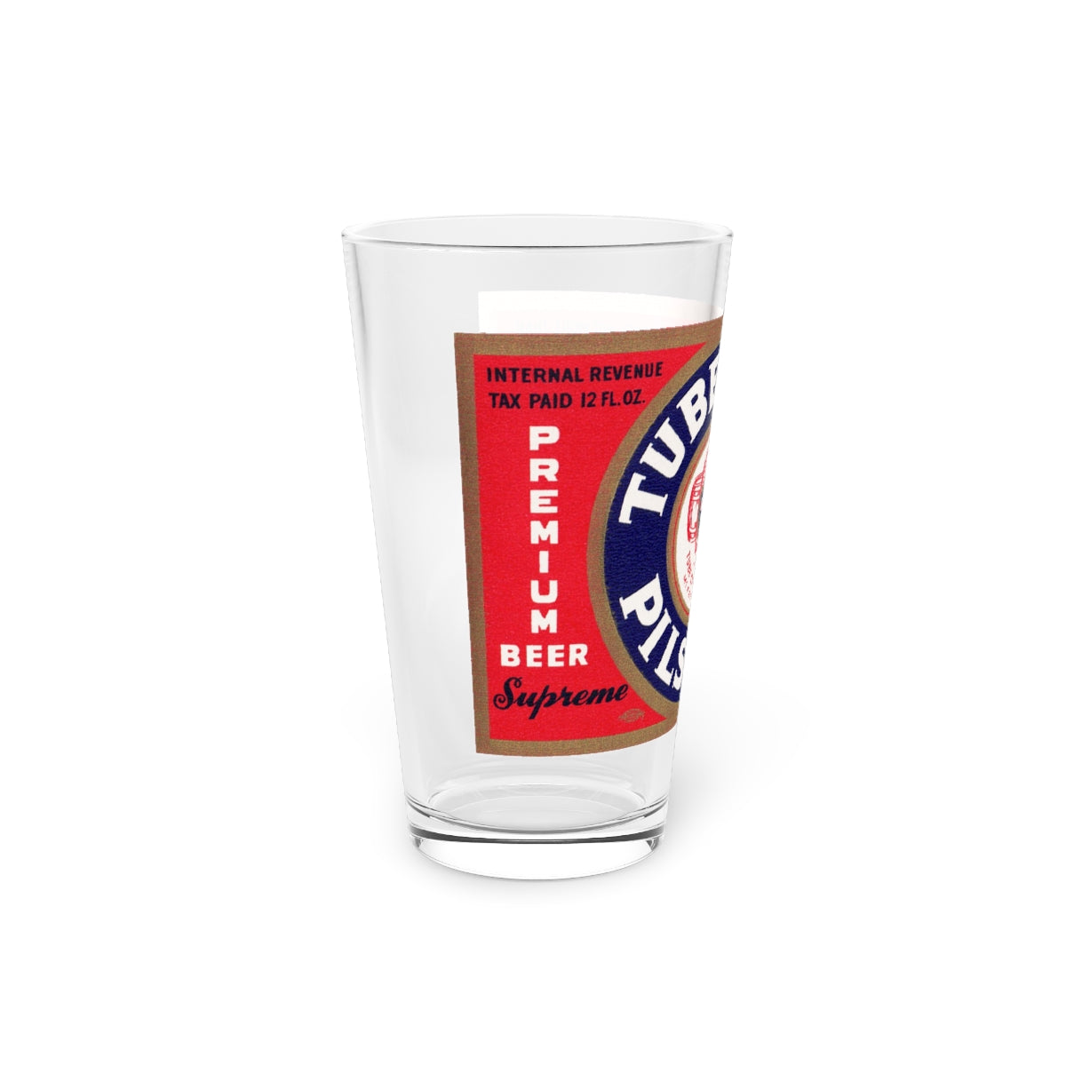 Tube City Pilsener Premium, McKeesport PA Brewery. Retro Beer Label Pint Glass