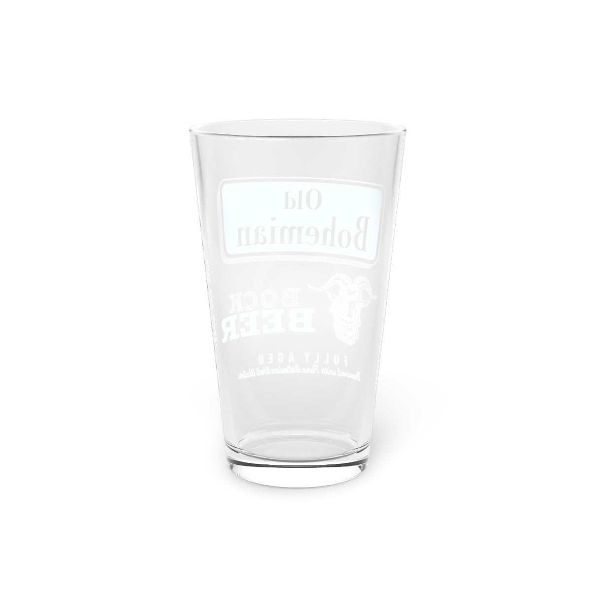 Old Bohemian Bock Pint Glass, Hammonton NJ Brewery, Retro Beer Label, Closed