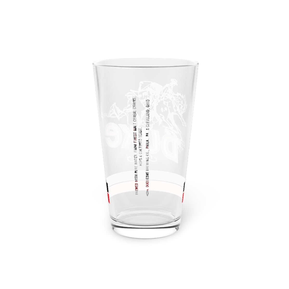 Duke Beer Pint Glass, Duquesne Schmidt Brewing, Philadelphia & Cleveland