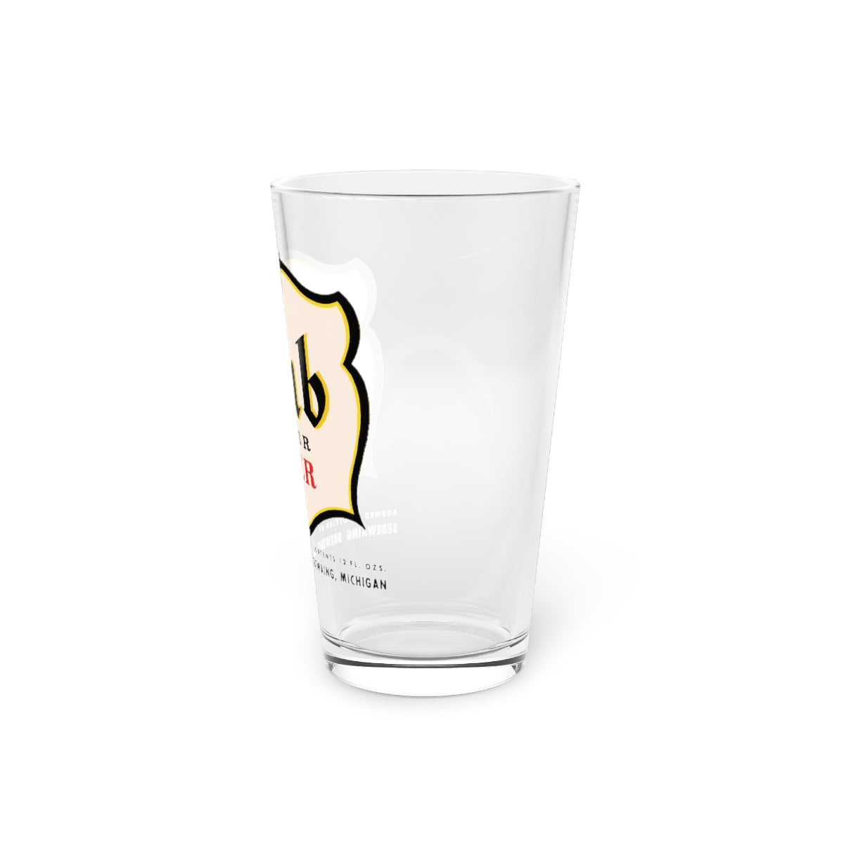 Sebewaing Michigan Brewing Co., Saginaw Bay Club Lager Beer Pint Glass