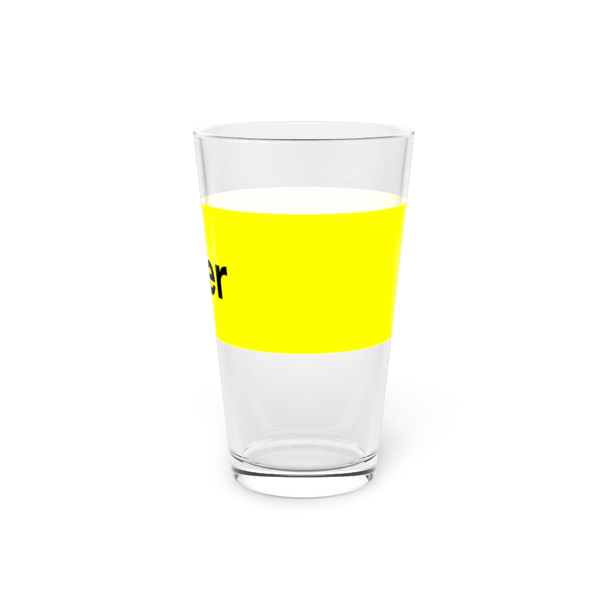 Generic Beer Pint Glass - Traditional Black on Yellow Generic Brand Beer!