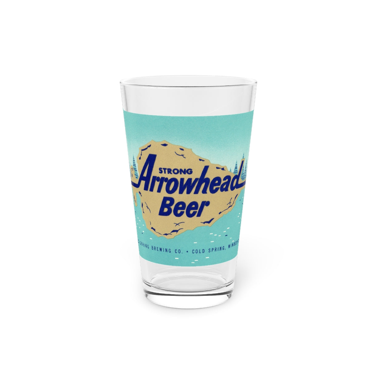 Arrowhead Beer Pint Glass, Cold Spring Minnesota Brewing Co, Closed