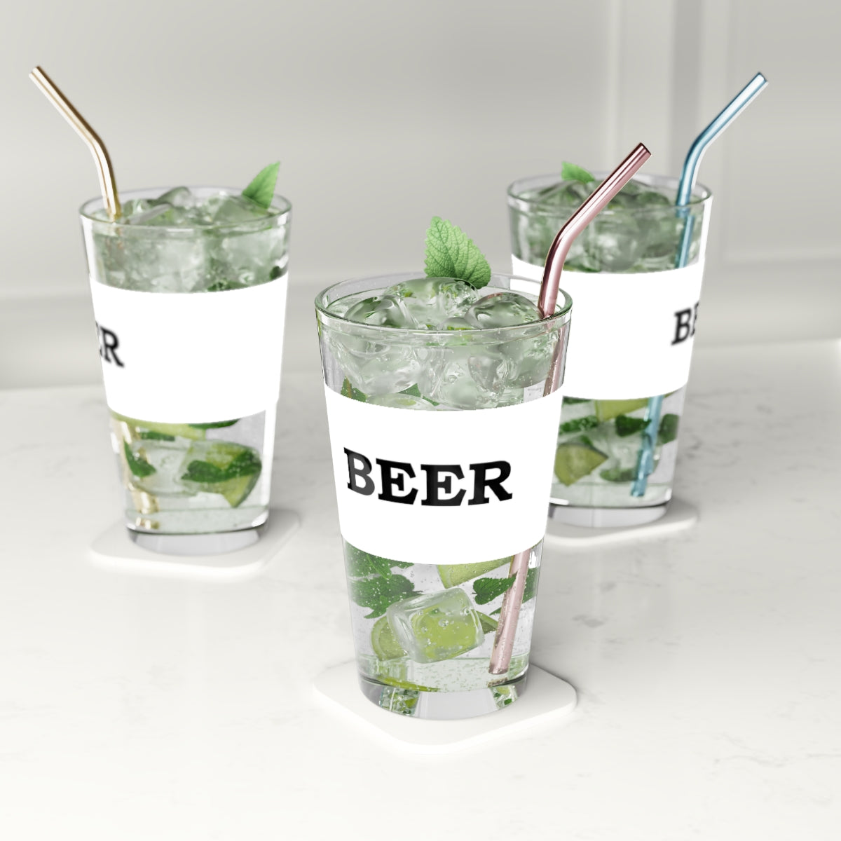 Generic Beer Pint Glass - Traditional Black on White Generic Brand Beer!