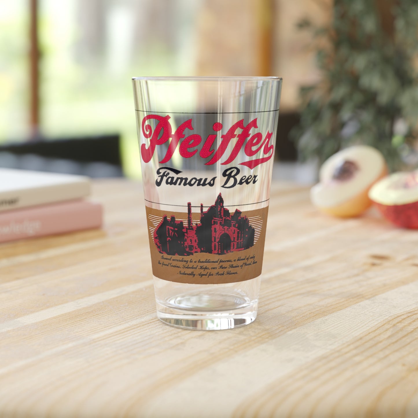 Pfeiffer's Famous German Beer Pint Glass, Prohibition Era Detroit MI Closed Brewery