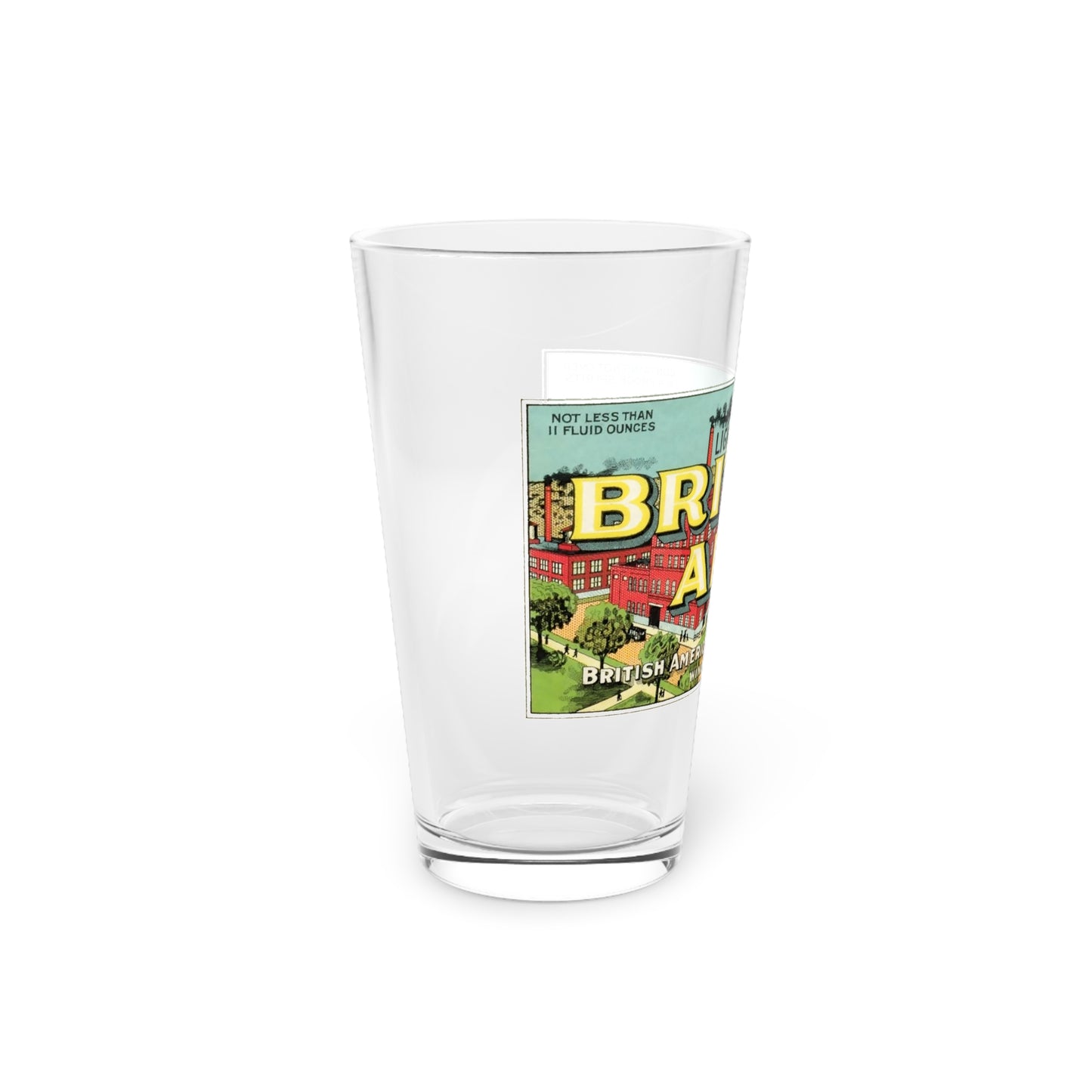 Historic British American Brewing Co., British Ale Light Beer Pint Glass, Windsor Ontario Canada