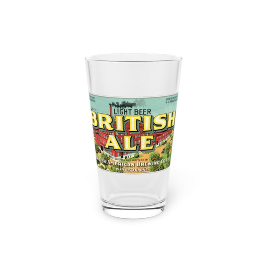 Historic British American Brewing Co., British Ale Light Beer Pint Glass, Windsor Ontario Canada