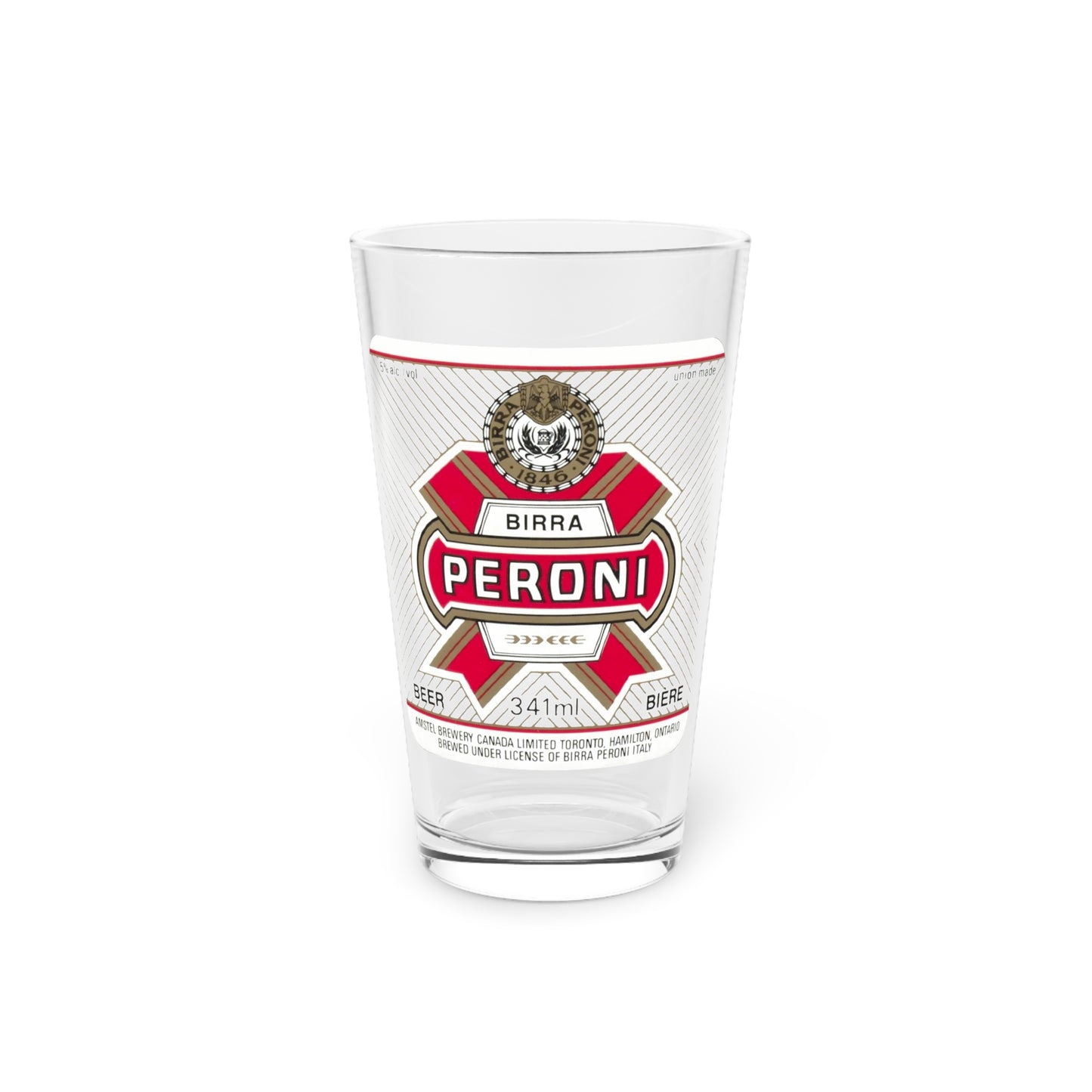 Birra Peroni Biere, Pint Bar Beer Glass, Toronto, Hamilton, Ontario, Canada