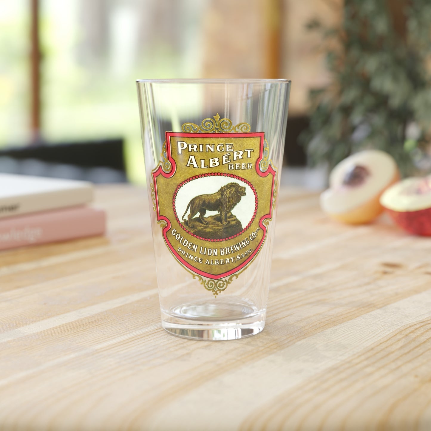 Prince Albert Beer, Golden Lion Brewing Pint Glass, Prince Albert, Saskatchewan, Canada 1895-1916