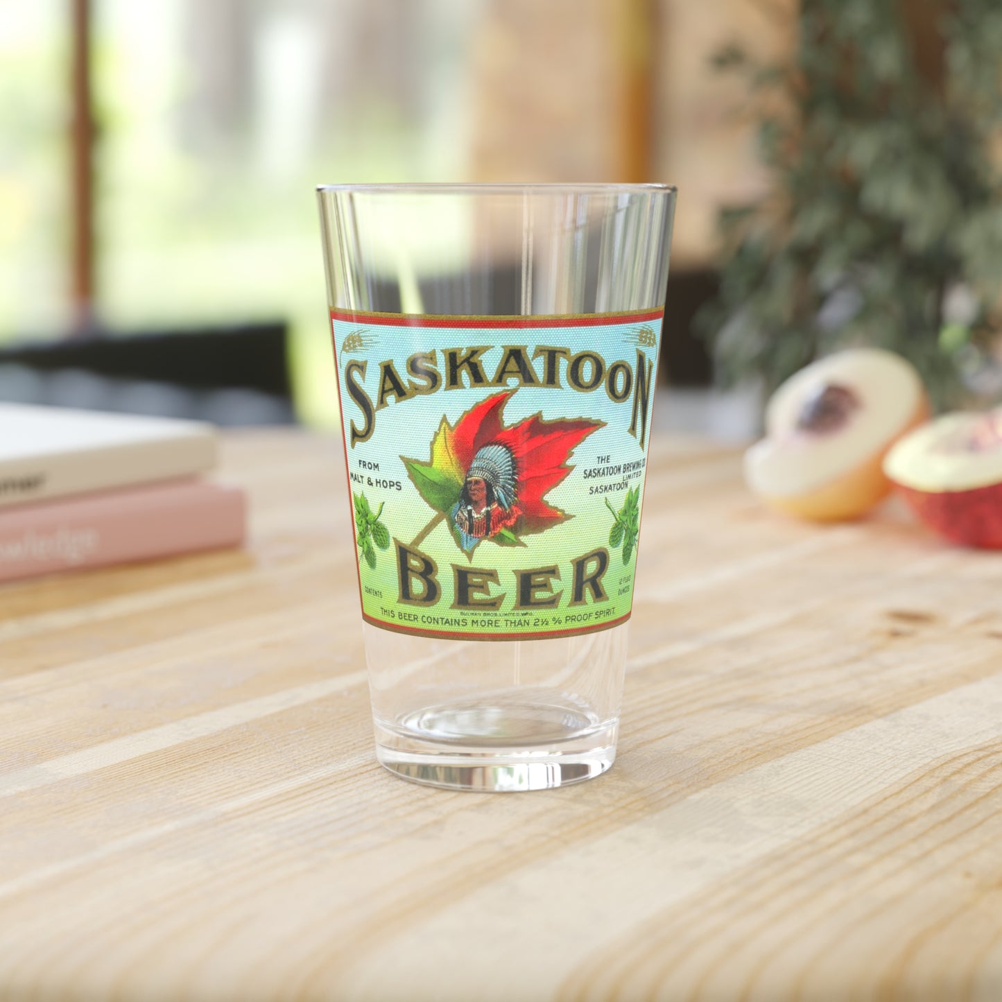 Historic Saskatoon Beer, Saskatoon Brewing Co., Pint Bar Glass, Saskatoon, Saskatchewan, Canada