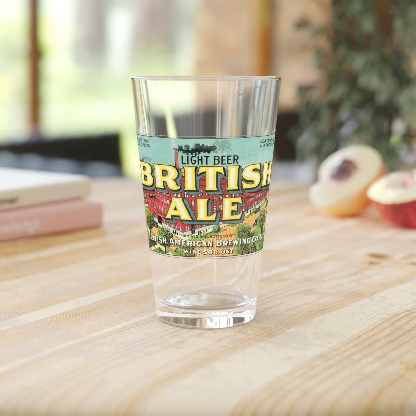 Historic British American Brewing Co., British Ale Light Beer Pint Glass, Windsor Ontario Canada