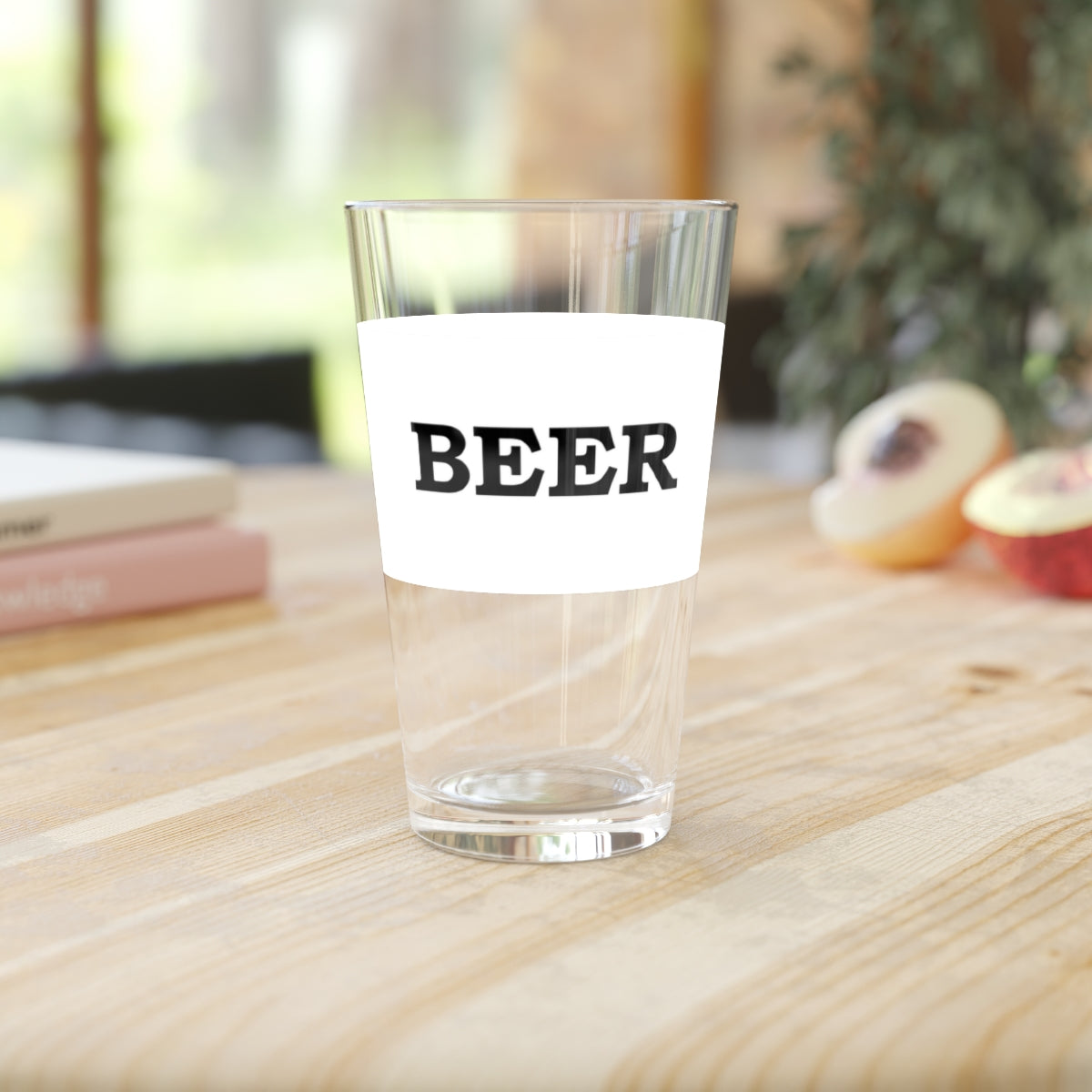 Generic Beer Pint Glass - Traditional Black on White Generic Brand Beer!