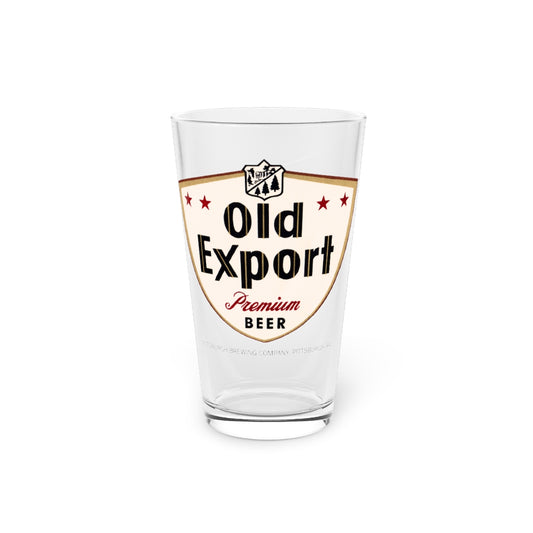 Old Export Premium Beer Pint Glass, Pittsburgh, PA ~ Retro Beer Label