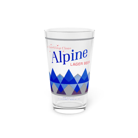 Vintage Alpine Lager Beer Pint Glass ~ New from Original Label