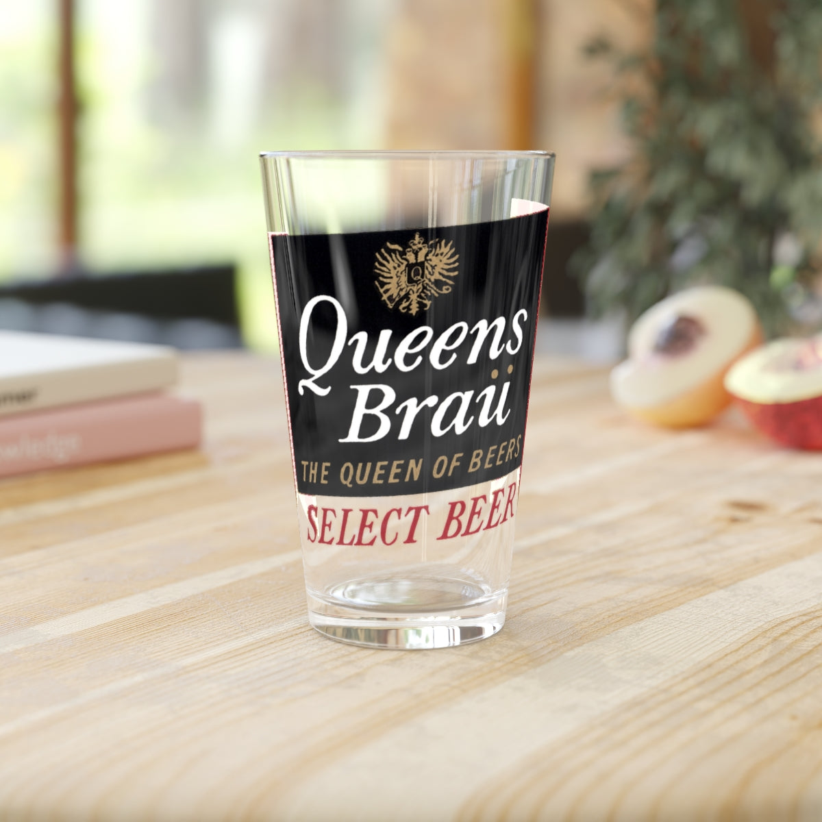 Queens Brau Pint Glass, Queen's City Brewing, Cumberland MD - The Queen of Beers!