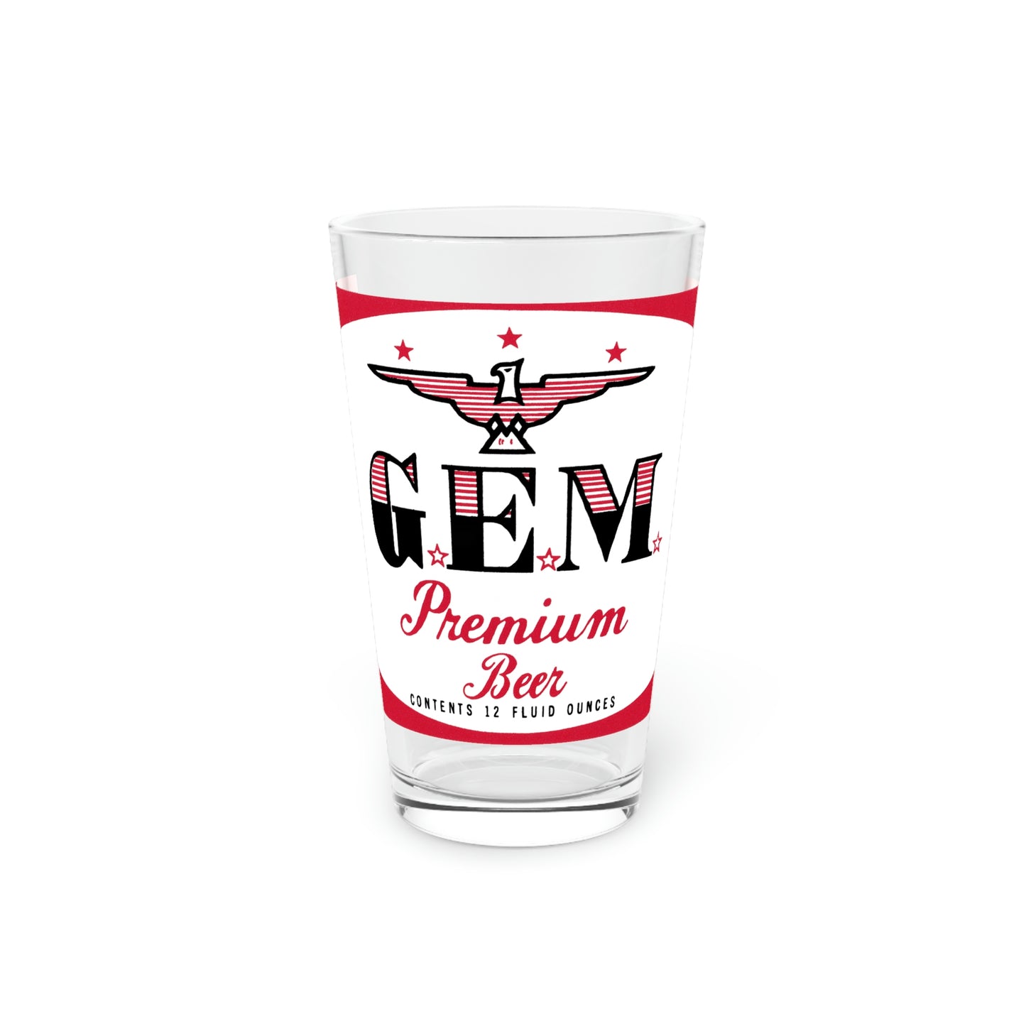 GEM Premium Beer Pint Glass, Colonial Brewing Co, Hammonton NJ ~ G.E.M.