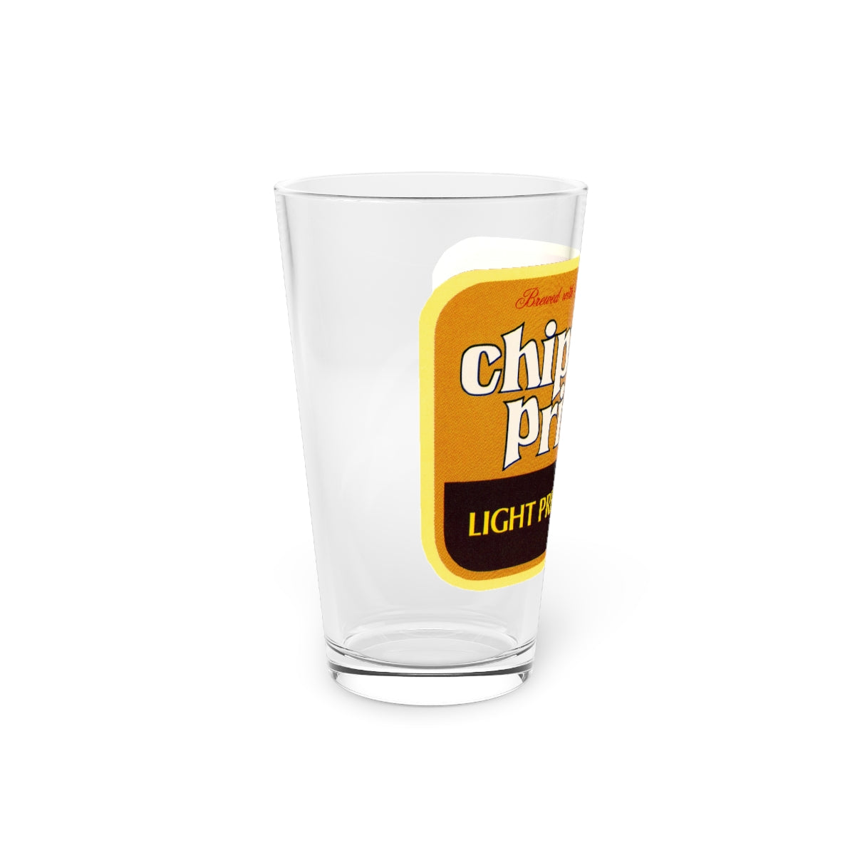 Chippewa Pride Premium Beer Pint Glass, Chippewa Falls, WI reproduced Vintage Label