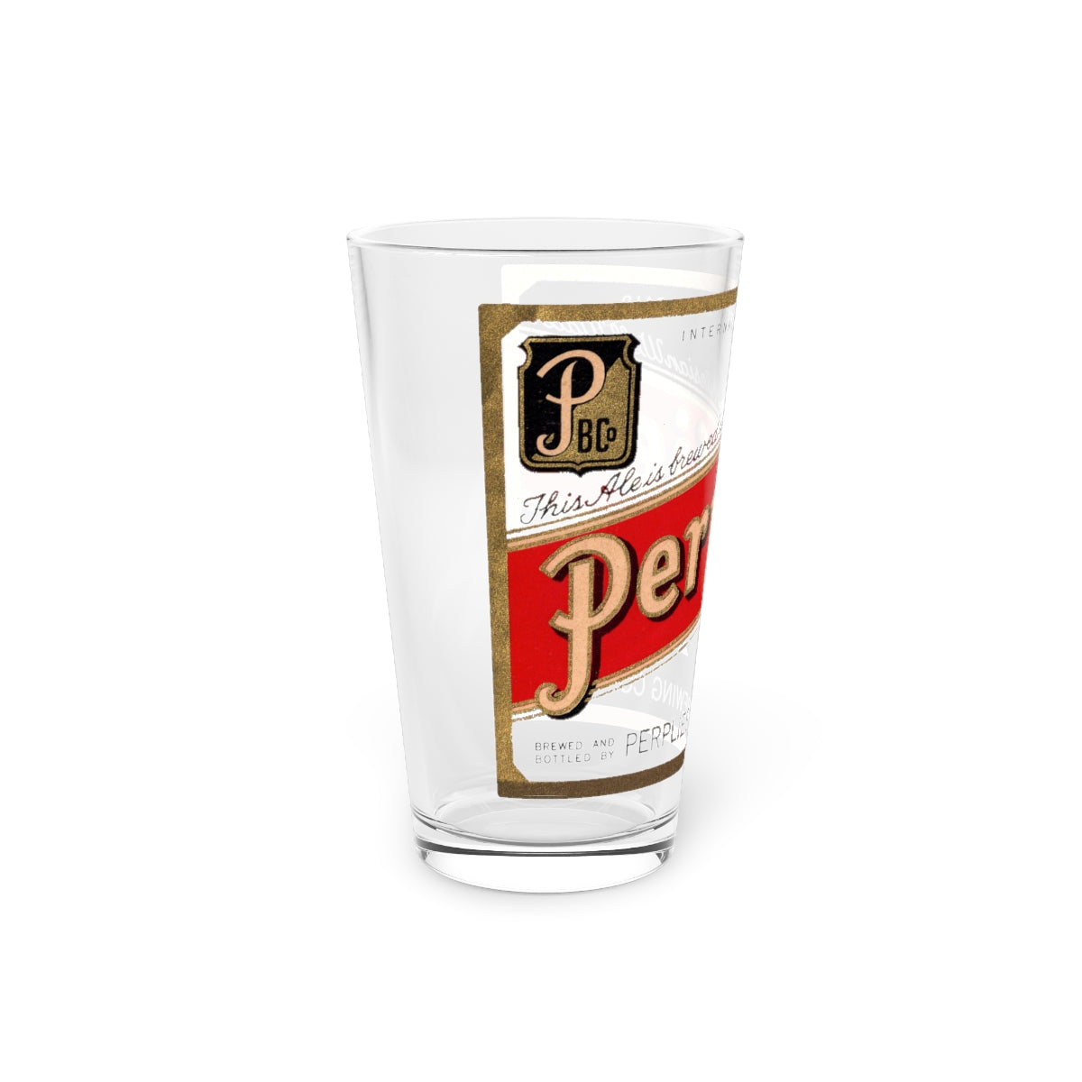 JEFFERSON WI Pint Glass ~ Perplies Ale ~ Vintage Perplies Brewing Co Beer Label