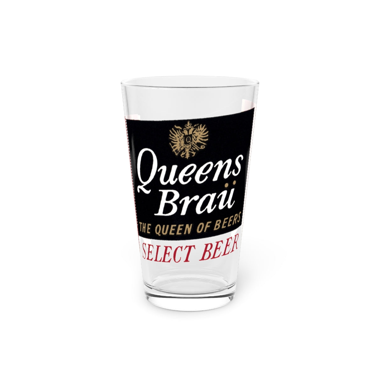 Queens Brau Pint Glass, Queen's City Brewing, Cumberland MD - The Queen of Beers!