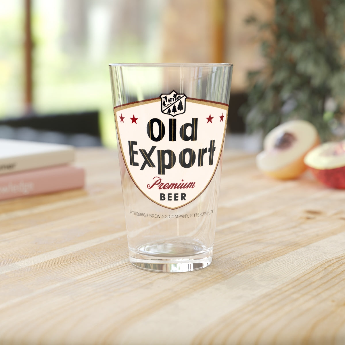 Old Export Premium Beer Pint Glass, Pittsburgh, PA ~ Retro Beer Label