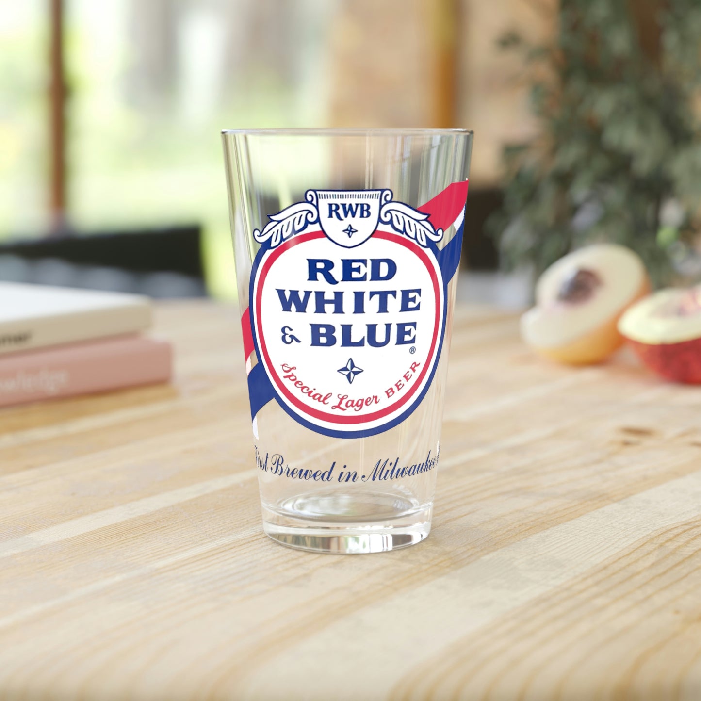 Red White & Blue Pint Glass, Classic American Beer, Milwaukee WI since 1899