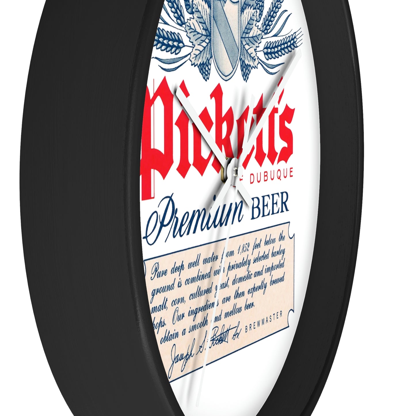 Pickett's of Dubuque Wall Clock, Famous Dubuque IA Premium Beer, Closed Brewery