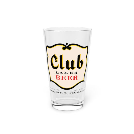 Sebewaing Michigan Brewing Co., Saginaw Bay Club Lager Beer Pint Glass