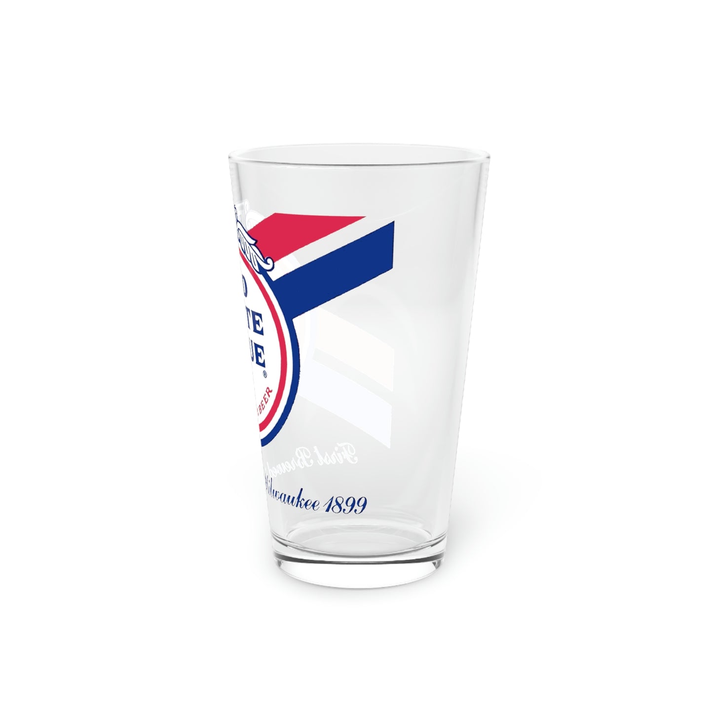 Red White & Blue Pint Glass, Classic American Beer, Milwaukee WI since 1899