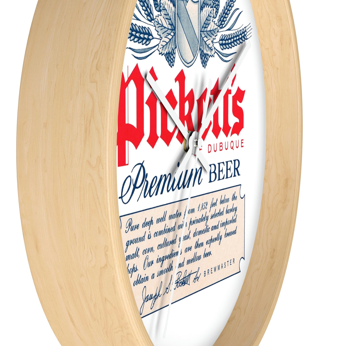 Pickett's of Dubuque Wall Clock, Famous Dubuque IA Premium Beer, Closed Brewery