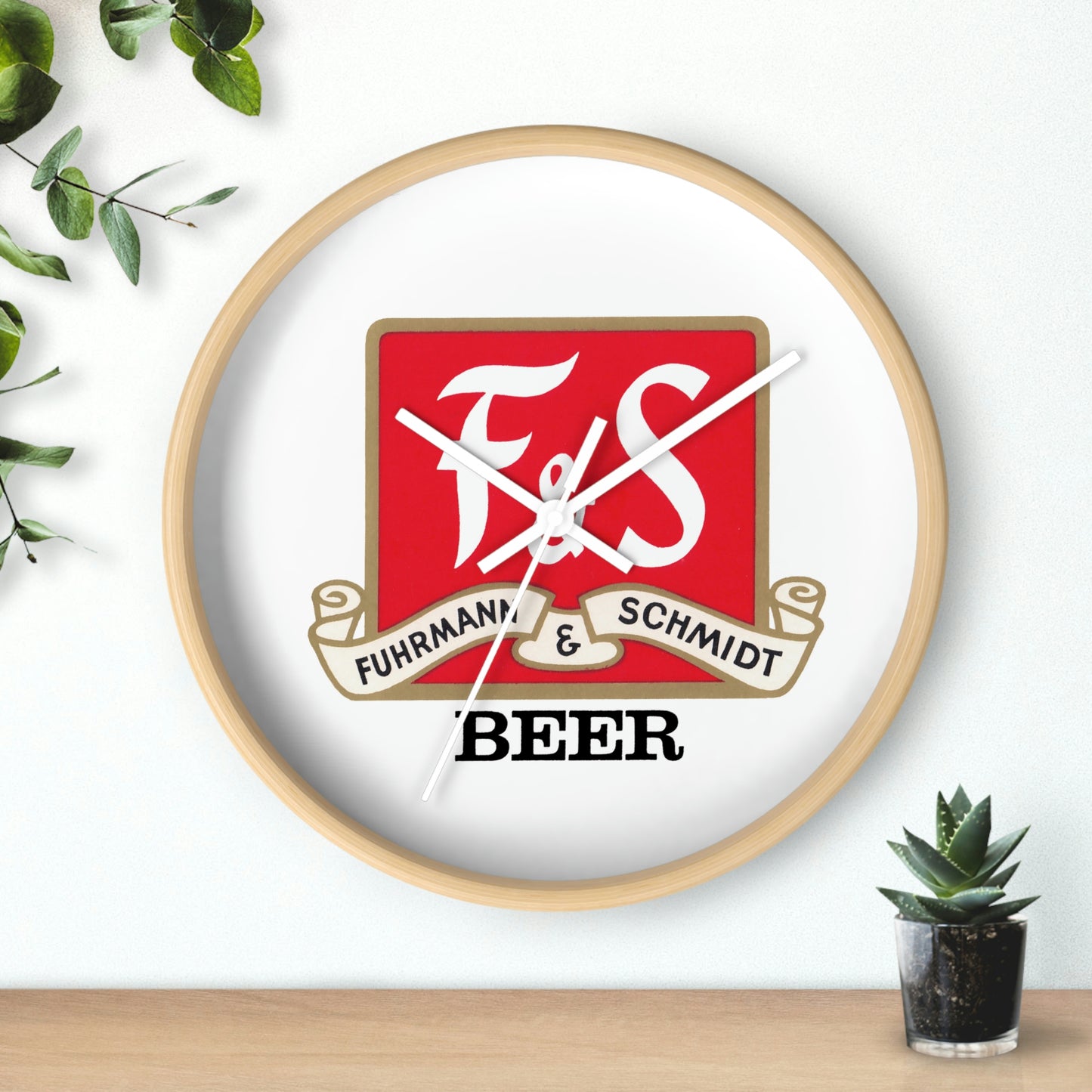 F&S BEER Wall Clock, Historic Fuhrmann and Schmidt Brewery, Shamokin PA, Closed.