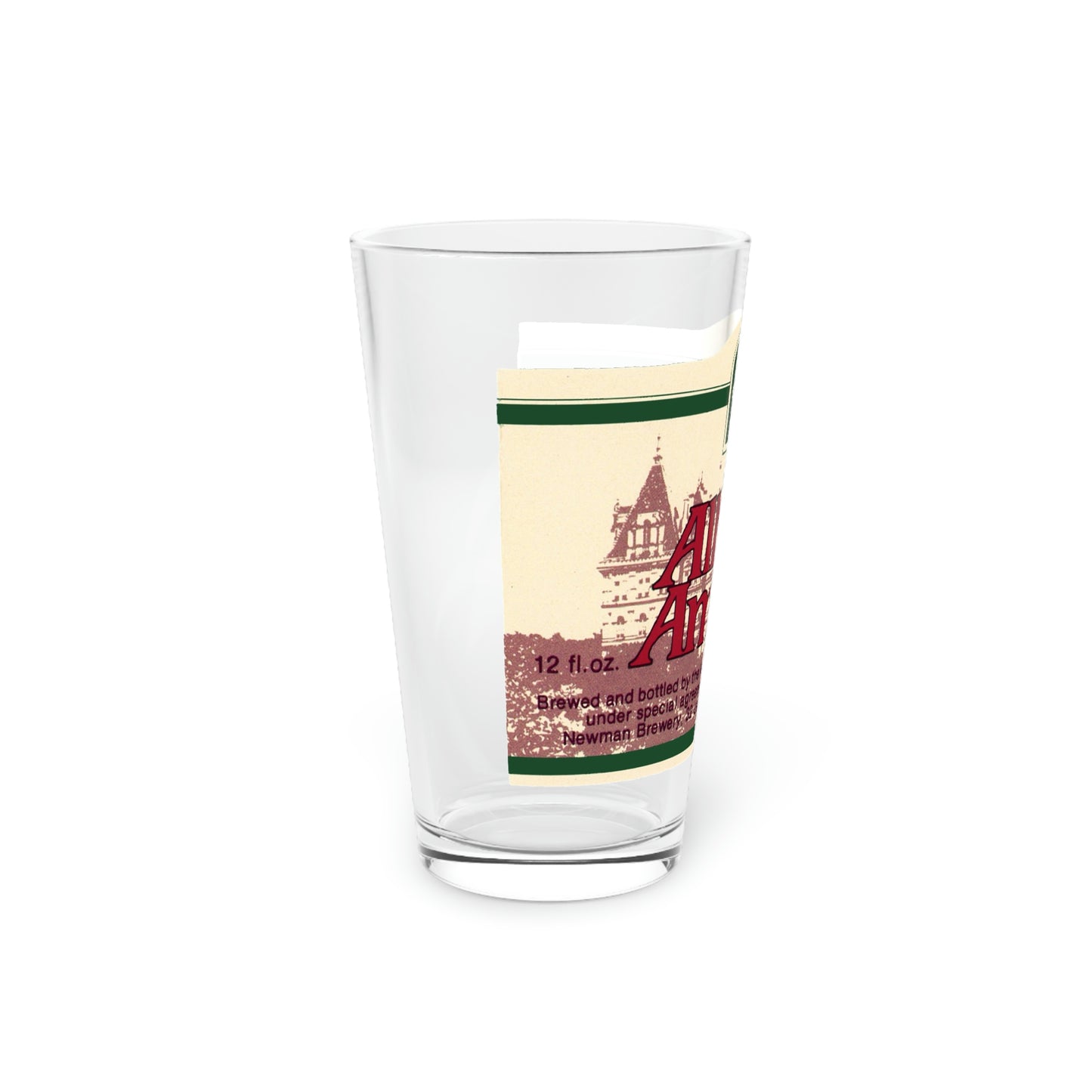 Newman's Amber Ale Pint Glass, Historic Wm S Newman Brewing Co., Albany NY Craft Beer Mircobrewery