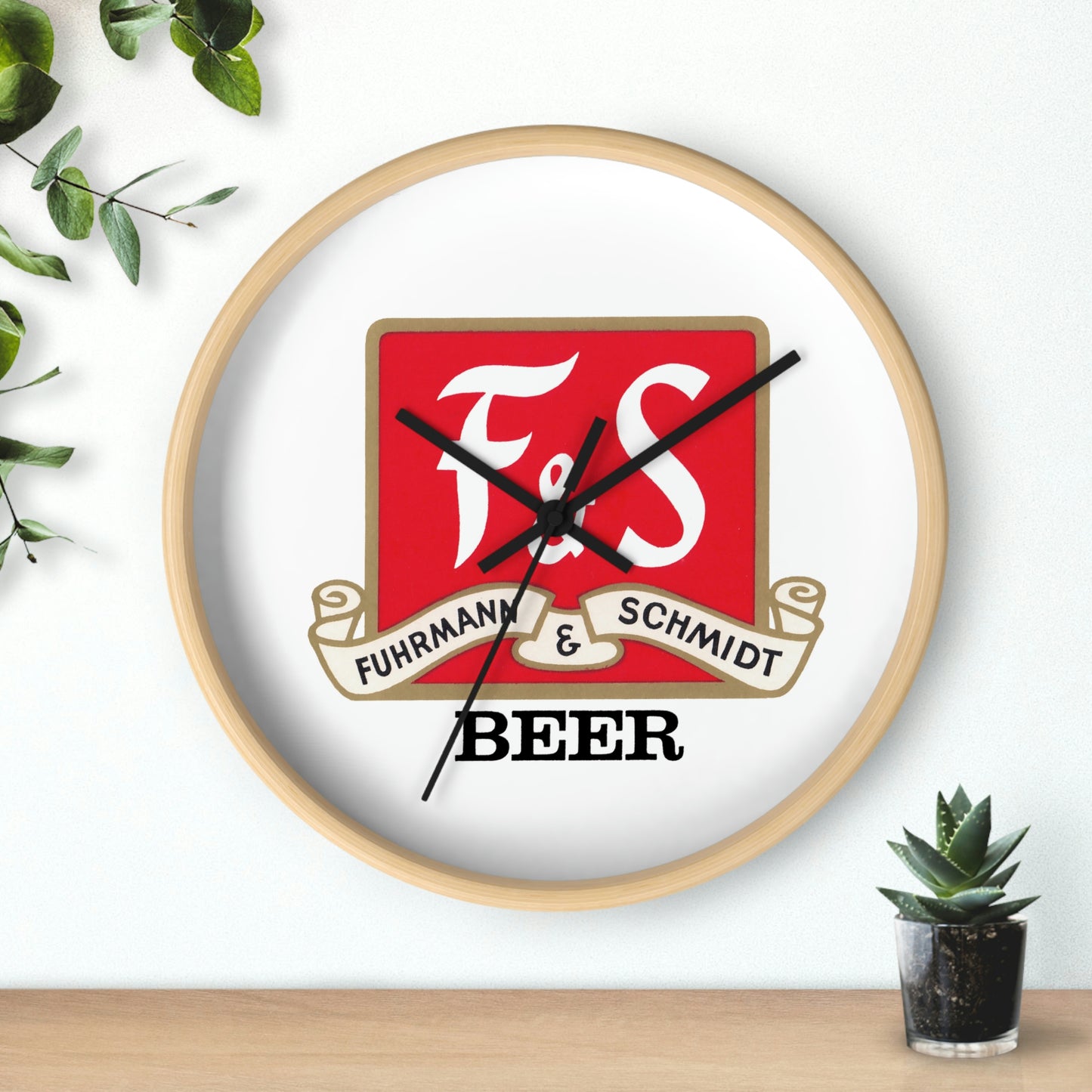 F&S BEER Wall Clock, Historic Fuhrmann and Schmidt Brewery, Shamokin PA, Closed.