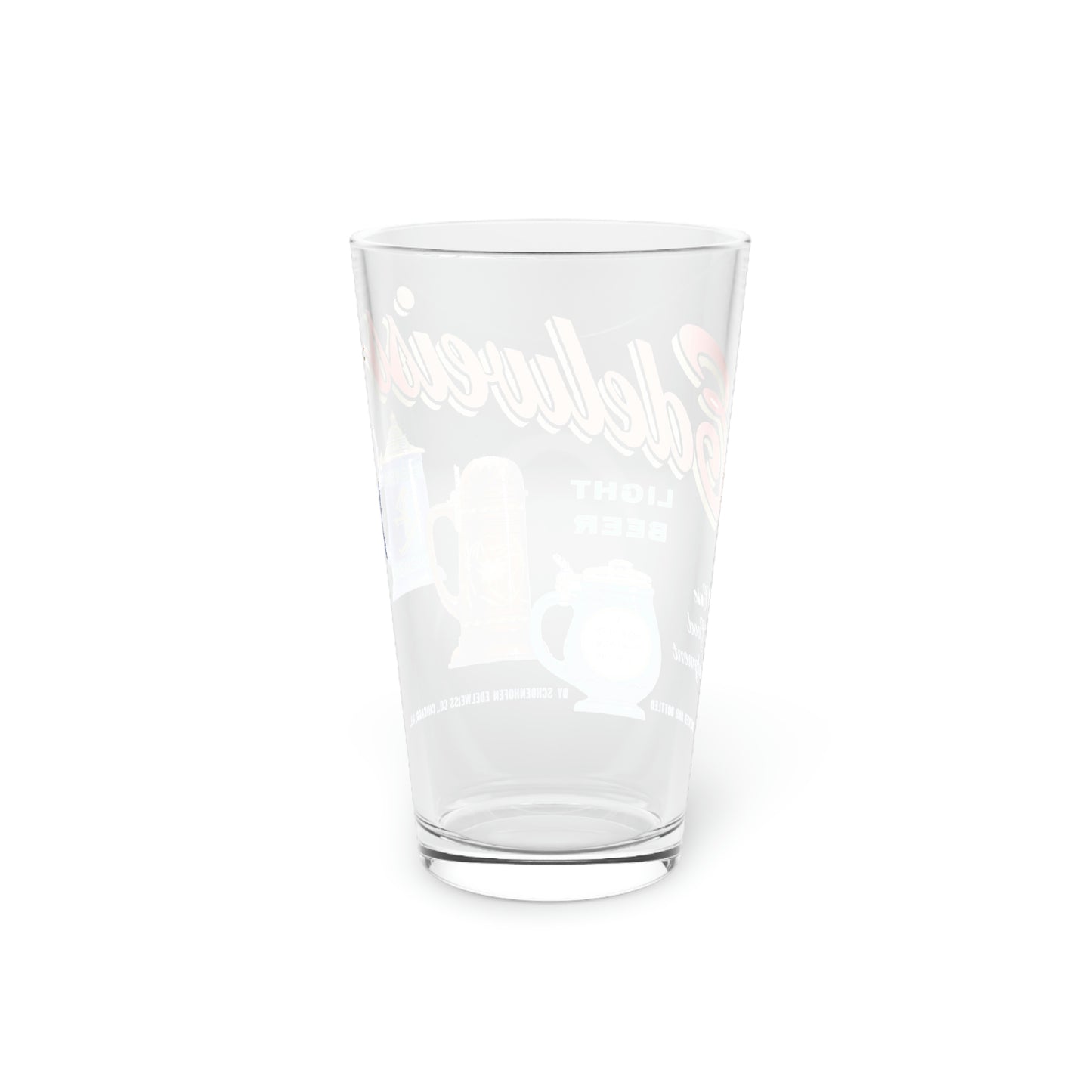 Post Prohibition Light Beer Pint Glass, 1940's Schoenhofen-Edelweiss Co, Chicago IL