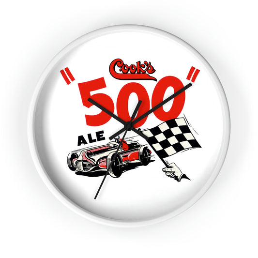 500 Ale Wall Clock, Cooks Brewery, Evansville Indianapolis Indiana, 1950's Racing, Closed Brewery