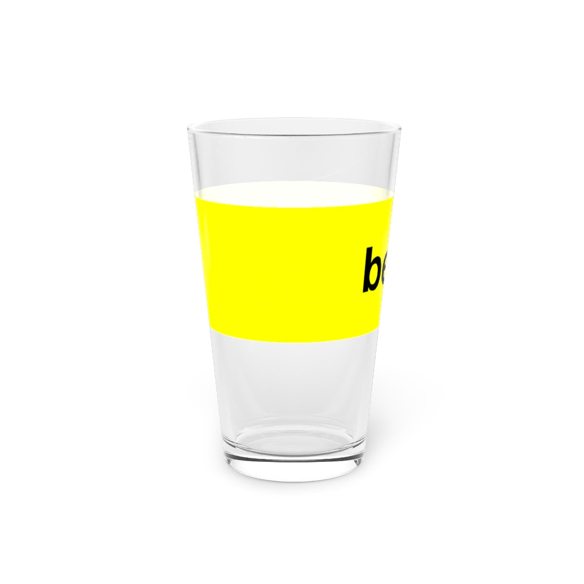 Generic Beer Pint Glass - Traditional Black on Yellow Generic Brand Beer!