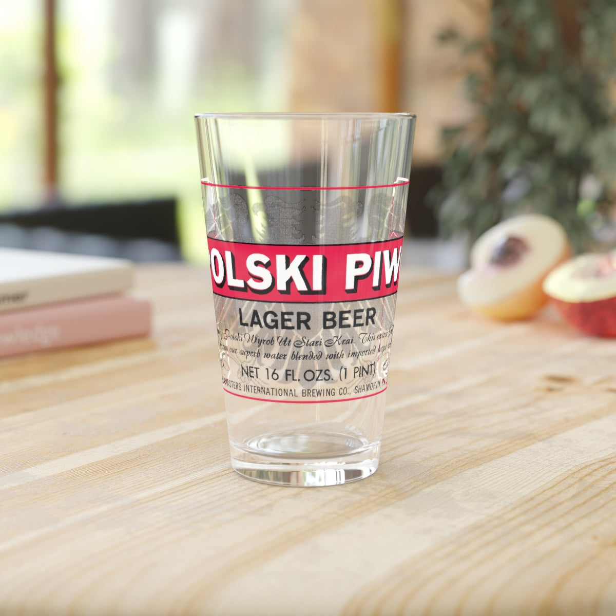 Polski Piwo (Polish Beer) Pint Glass ~ Fuhrmann and Schmidt F&S, Shamokin PA