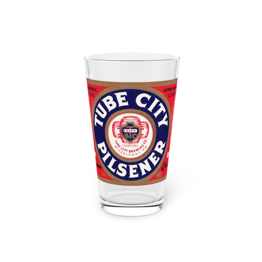 Tube City Pilsener Premium, McKeesport PA Brewery. Retro Beer Label Pint Glass