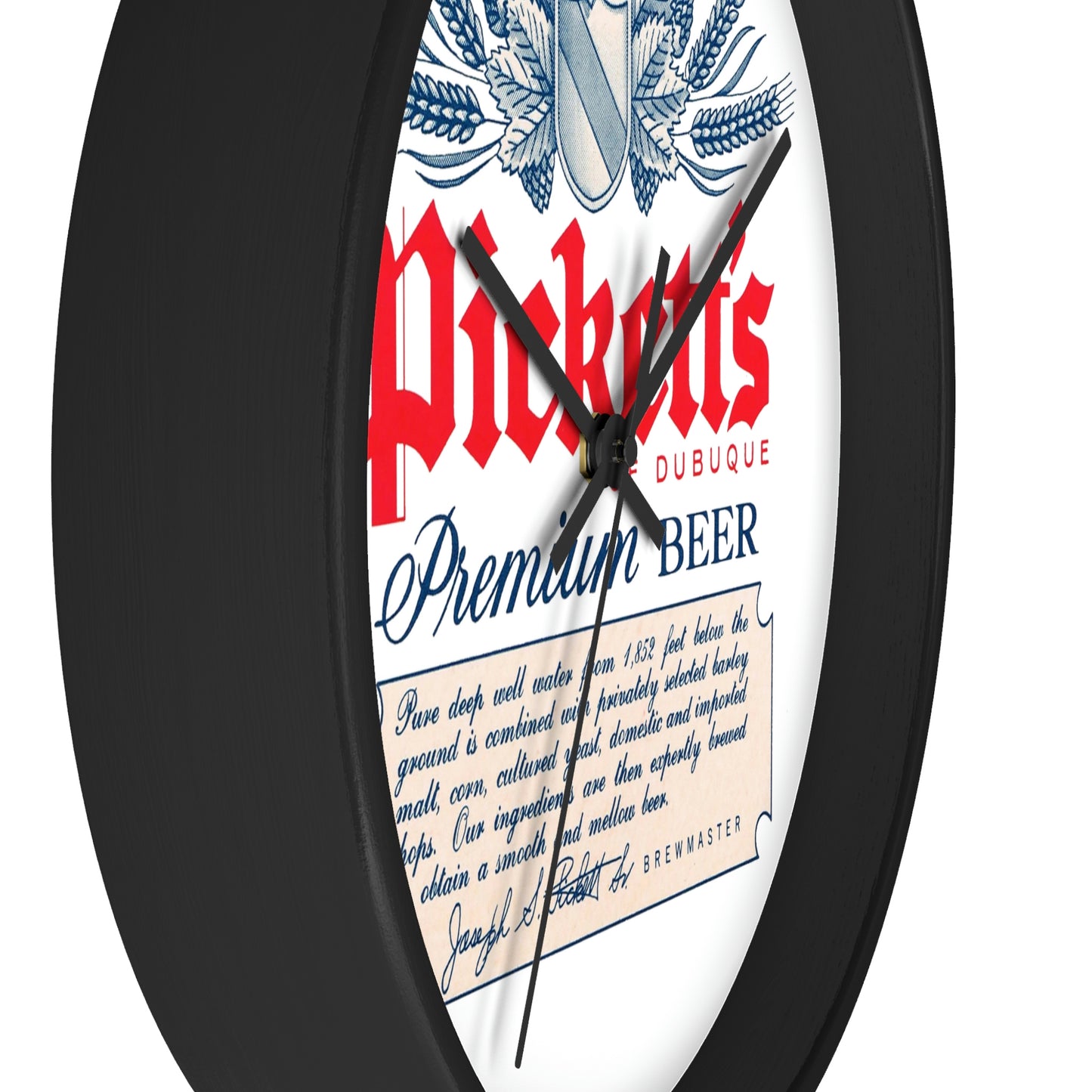 Pickett's of Dubuque Wall Clock, Famous Dubuque IA Premium Beer, Closed Brewery