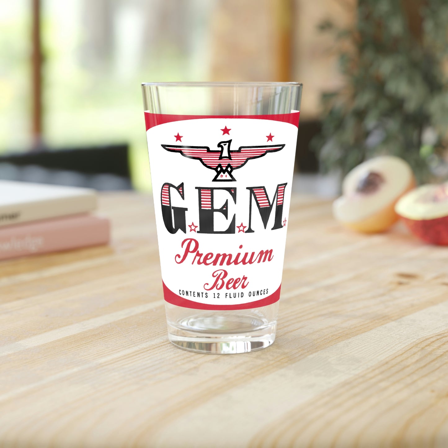 GEM Premium Beer Pint Glass, Colonial Brewing Co, Hammonton NJ ~ G.E.M.