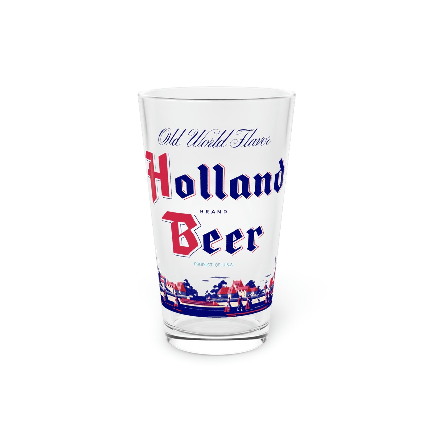 Holland Beer Pint Glass, Maier Brewing, Los Angeles CA, Dutch Netherlands