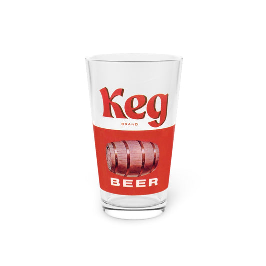 Keg Brand Beer Pint Glass, Maier Brewing Co., Los Angeles CA