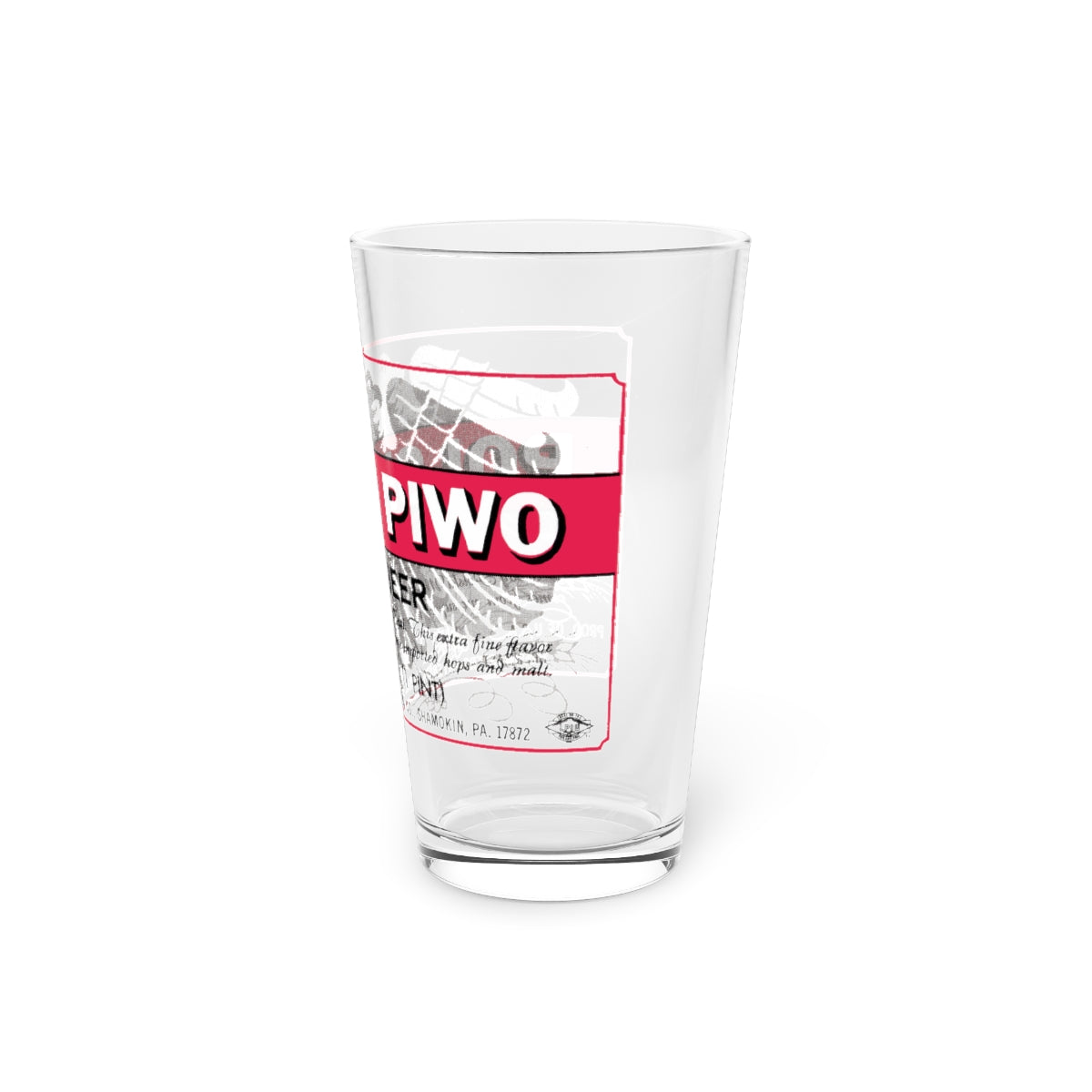 Polski Piwo (Polish Beer) Pint Glass ~ Fuhrmann and Schmidt F&S, Shamokin PA