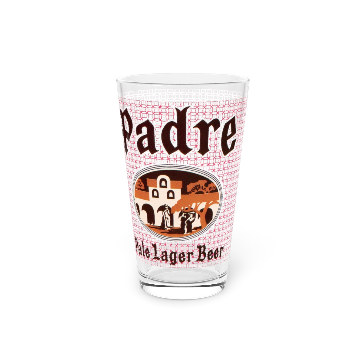 Padre Pale Lager Beer, Maier Brewing Pint Glass, Los Angeles CA