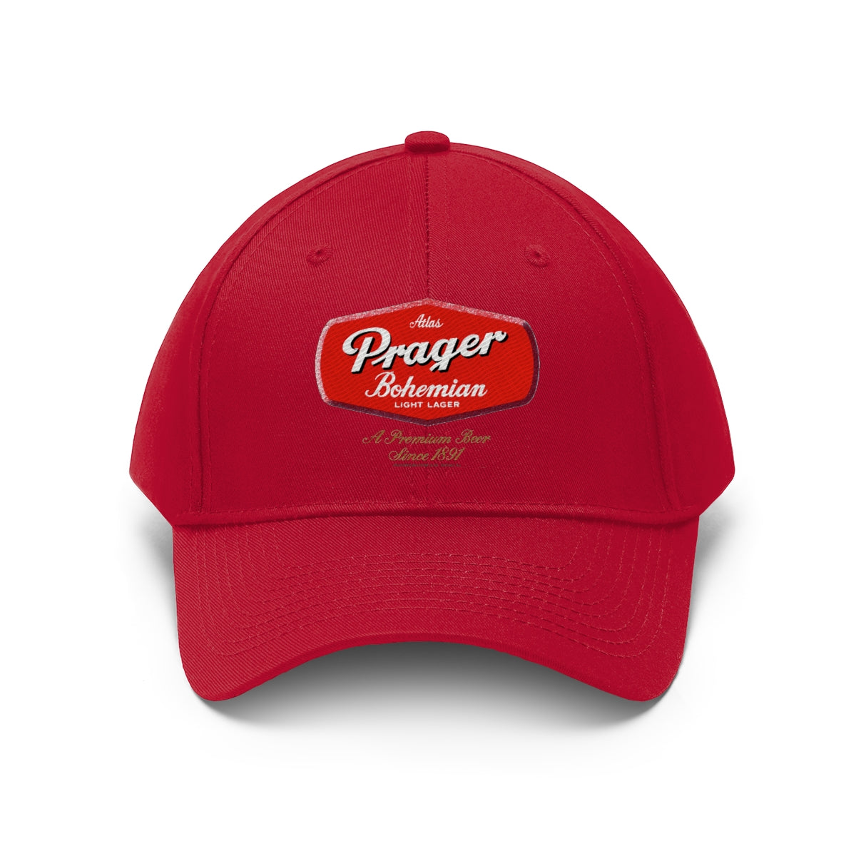 Atlas Prager Bohemian Beer Embroidered Ballcap, Closed Chicago Brewery