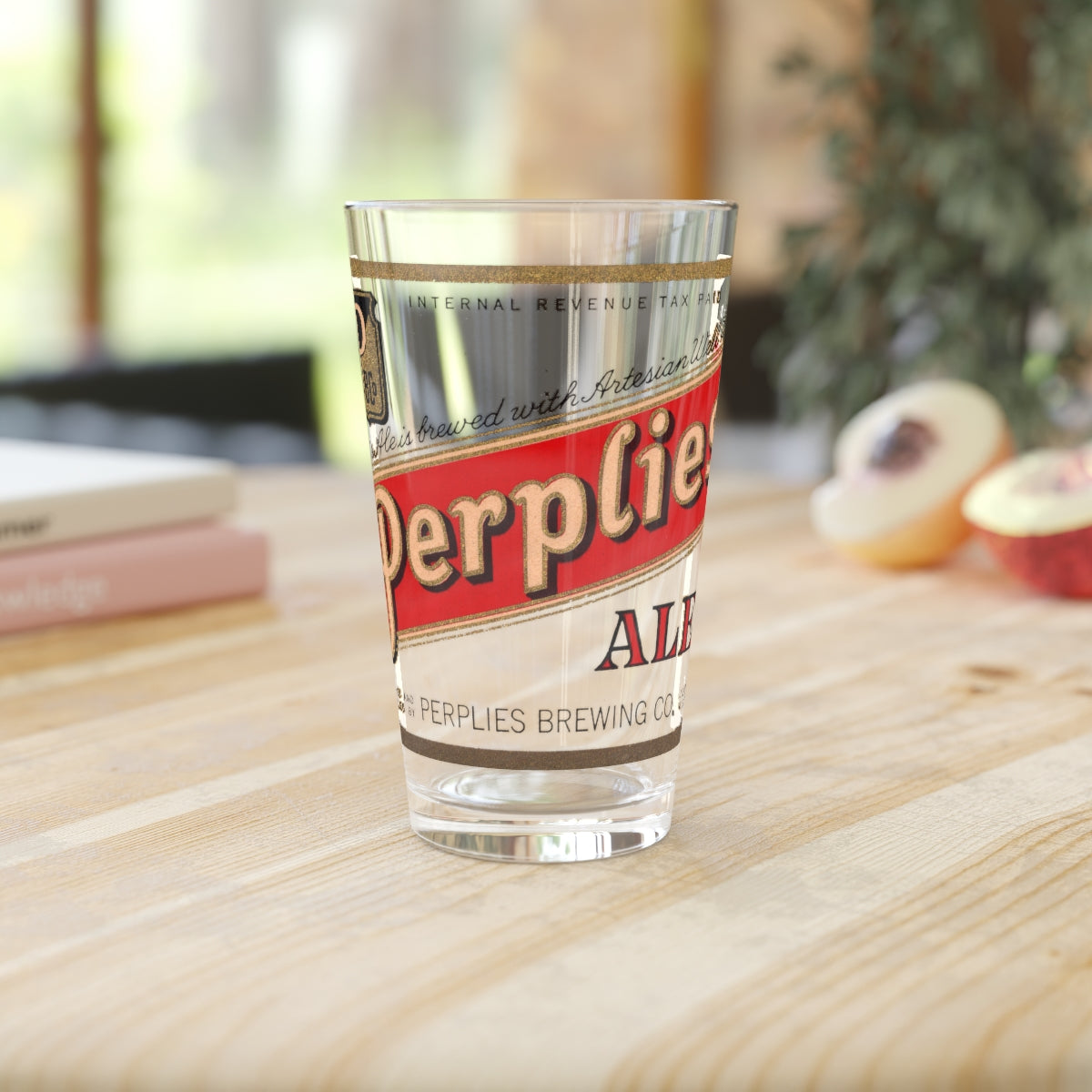 JEFFERSON WI Pint Glass ~ Perplies Ale ~ Vintage Perplies Brewing Co Beer Label