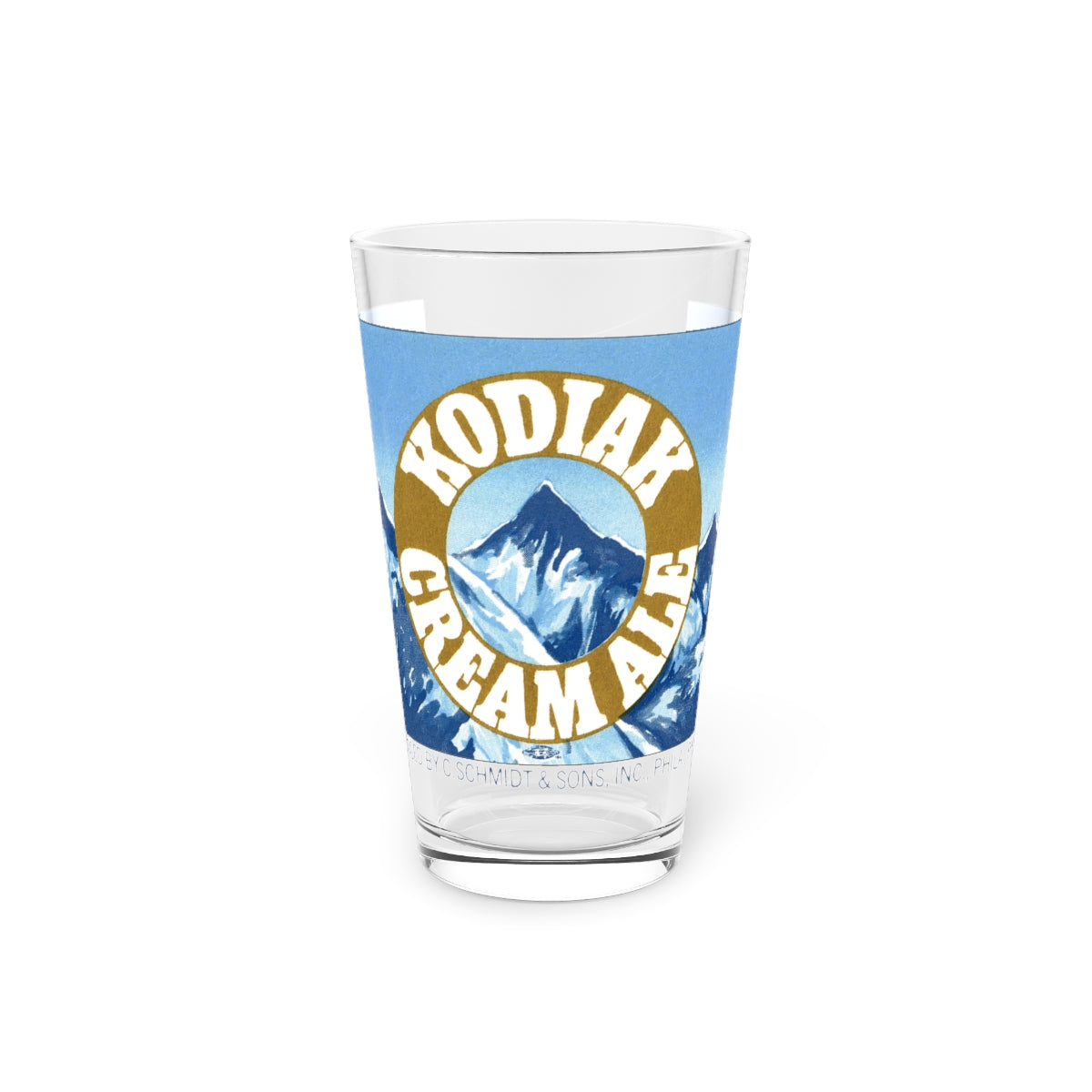 Kodiak Cream Ale Pint Glass, C. Schmidt Brewing, Philadelphia & Cleveland