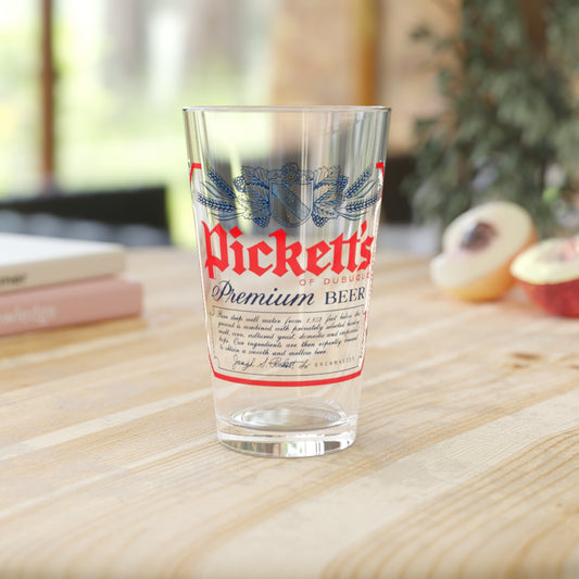 Pickett's of Dubuque Pint Glass, Dubuque IA Closed Brewery Vintage Beer