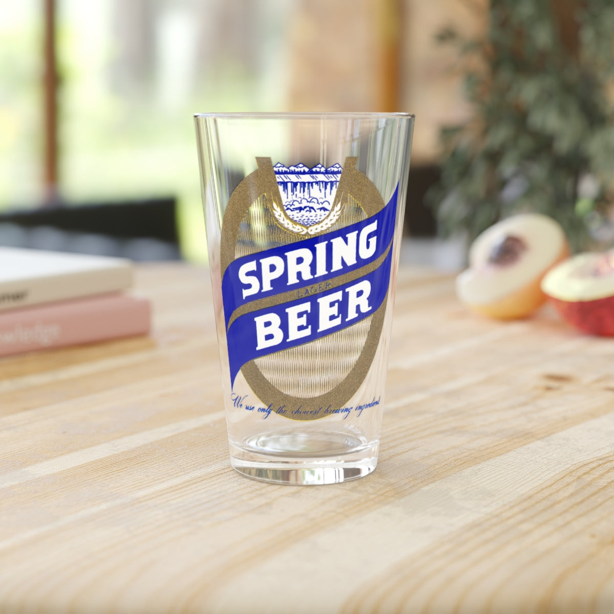 Spring Lager Beer, Maier Brewing Co., Los Angeles CA ~ Retro Label Pint Glass