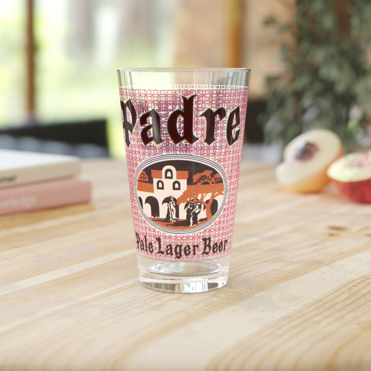 Padre Pale Lager Beer, Maier Brewing Pint Glass, Los Angeles CA